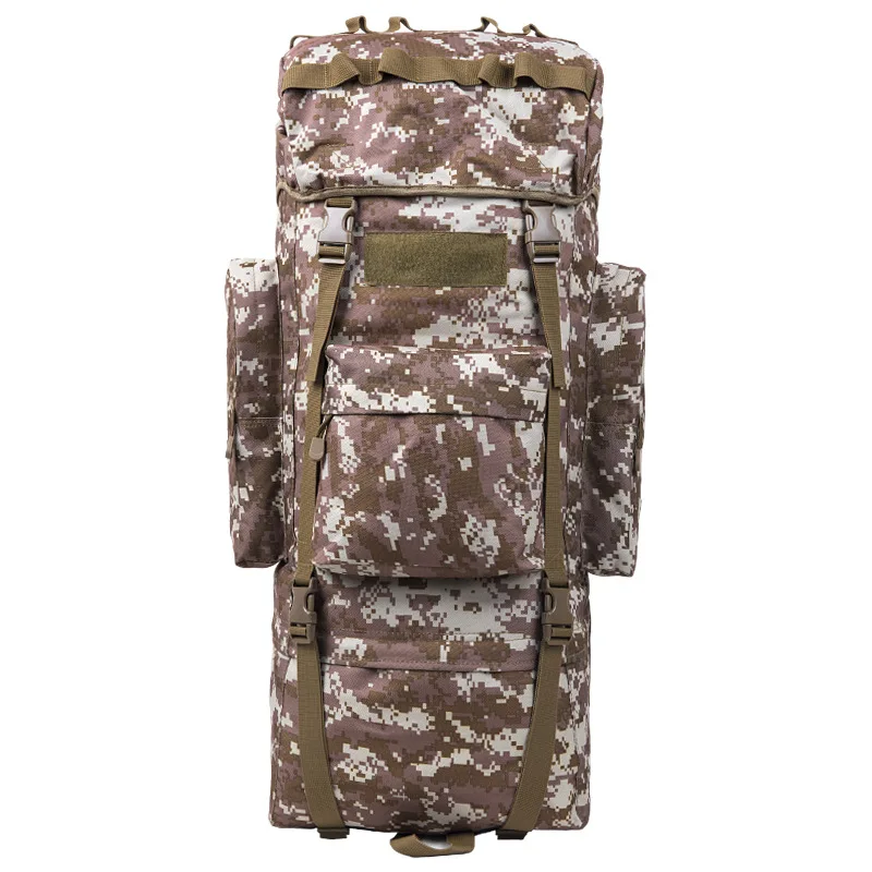 100л очень большой вместительный рюкзак для путешествий, сумка для альпинизма, водонепроницаемая сумка для путешествий на открытом воздухе, большой рюкзак A5203 - Цвет: Desert camouflage