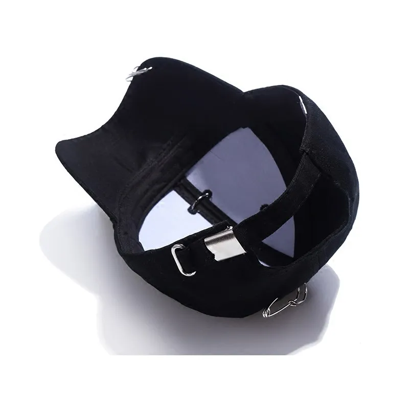 spring Hats For Women Men Cap cotton Baseball Caps Sun Visor Iron ring Hat Gorras Casquette Touca Black Casual pink and White