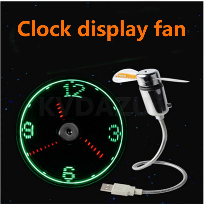 Hand Mini USB Fan portable gadgets Flexible Gooseneck LED Clock Cool For laptop PC Notebook real Time Display durable Adjustable | Бытовая