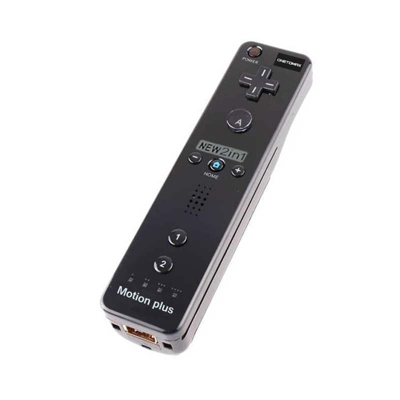 ONETOMAX 2 в 1 Motion Plus внутренний пульт дистанционного управления для nintendo wii Пульт дистанционного управления Motionplus для wii аксессуары для игр - Цвет: Черный