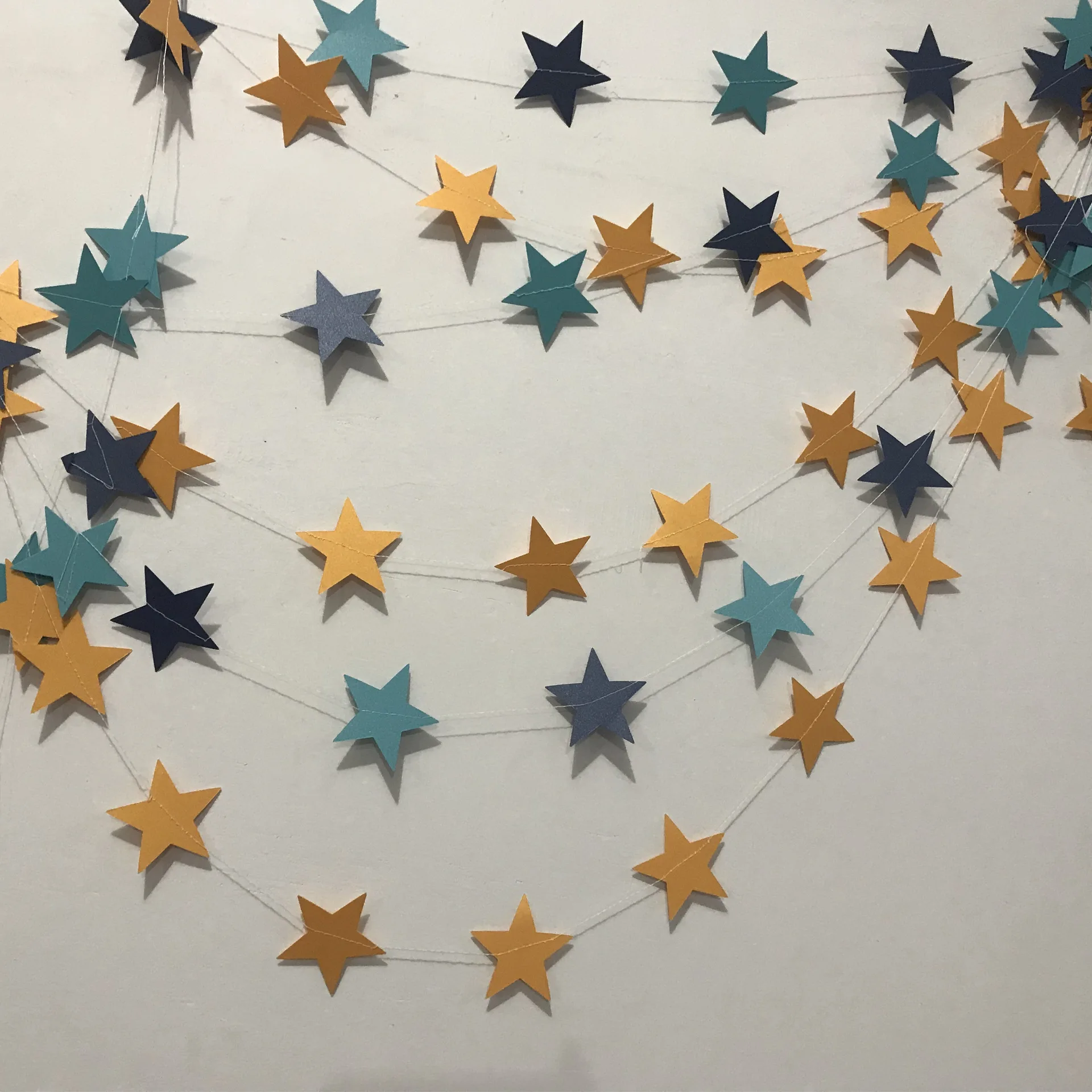 

4M Birthday Wall Hanging Banner Flags Paper Star Garlands Birthday String Chain Wedding Party Favors Banner Handmade Room Decor