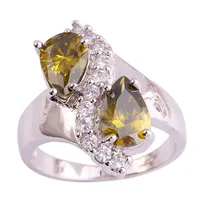 Lingmei золото гранат белый CZ серебро 925 кольцо Размер 6 7 8 9 10 11 12 13 для женщин очаровательные ювелирные изделия хороший цветок подарки