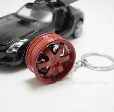 Модный креативный авто металлический модифицированный турбинный брелок для ключей для Ford BMW Audi Ferrari автомобиль Porsche Стайлинг - Название цвета: Red