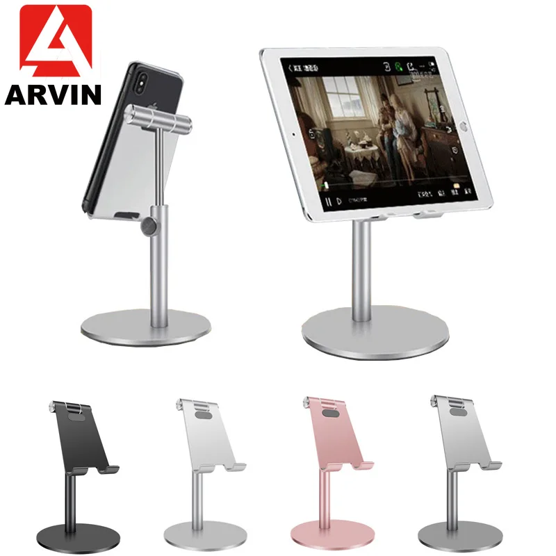 Comprar Soporte para tableta y teléfono móvil de aleación de aluminio ajustable Arvis para Ipad Pro Iphone XS XR Samsung Tablet soporte de escritorio para teléfono móvil