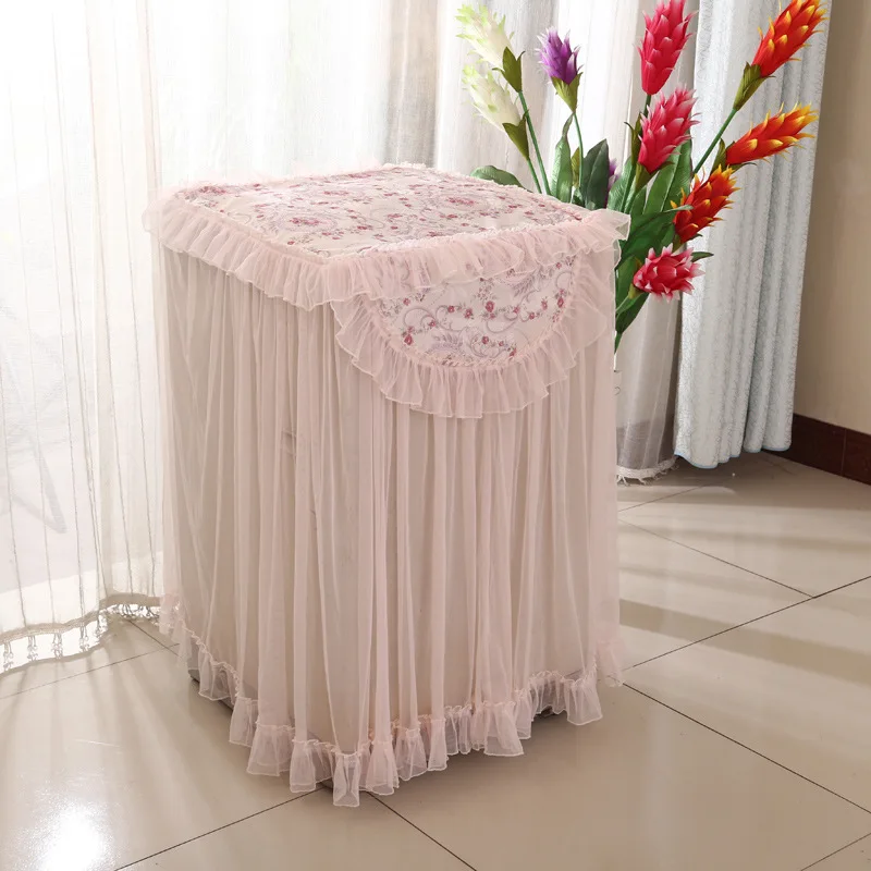 

Floral Print Sun-proof Washing Machine Cover 2 Types Lace Cover For Washing Machine Quaity Soft Dustproof Dust Covers 11 Colors