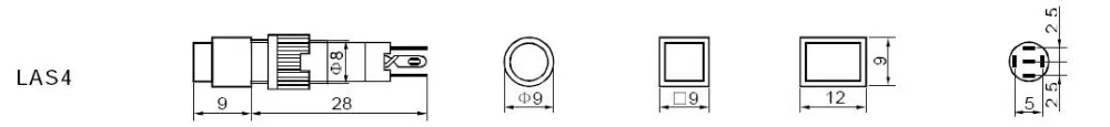 ONPOW 8 мм 1NO1NC красный/зеленый/синий/желтый/белый светодиодный Мгновенный Круглый пластиковая кнопка переключатель(LAS4Y-11) CE, ROHS