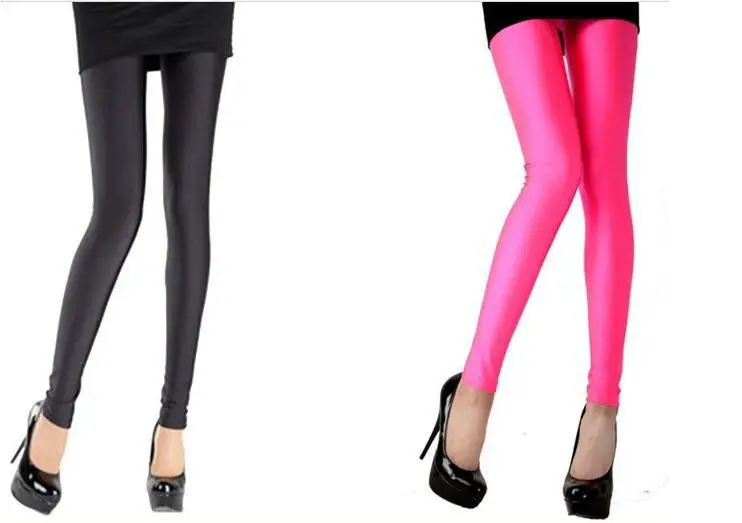 leggings with pockets 2021 Women Solid Color Fluorescent Shiny Pant Leggings Spandex maternity leggings