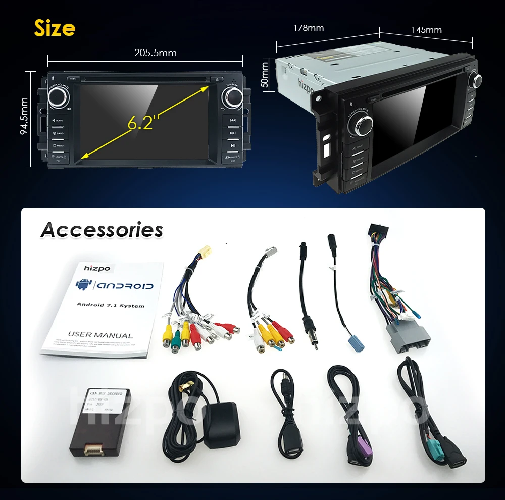 Perfect 1din Android 8.0 Car Radio head unit For Chevrolet Epica jeep Grand Cherokee Chrysler 300 2006 -2011 Wrangler Car DVD automotivo 5