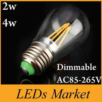 

New Edison Led Filament Bulb Big Global light bulb 4W/2W filament led bulb E27 clear glass indoor lighting lamp 90-260v 60Angle