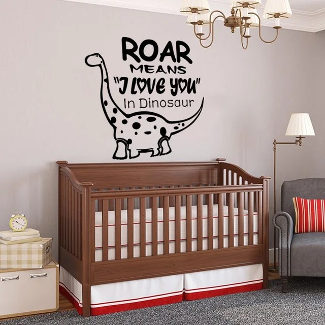 roar means i love you in dinosaur kids wall decal mural vinyl wall