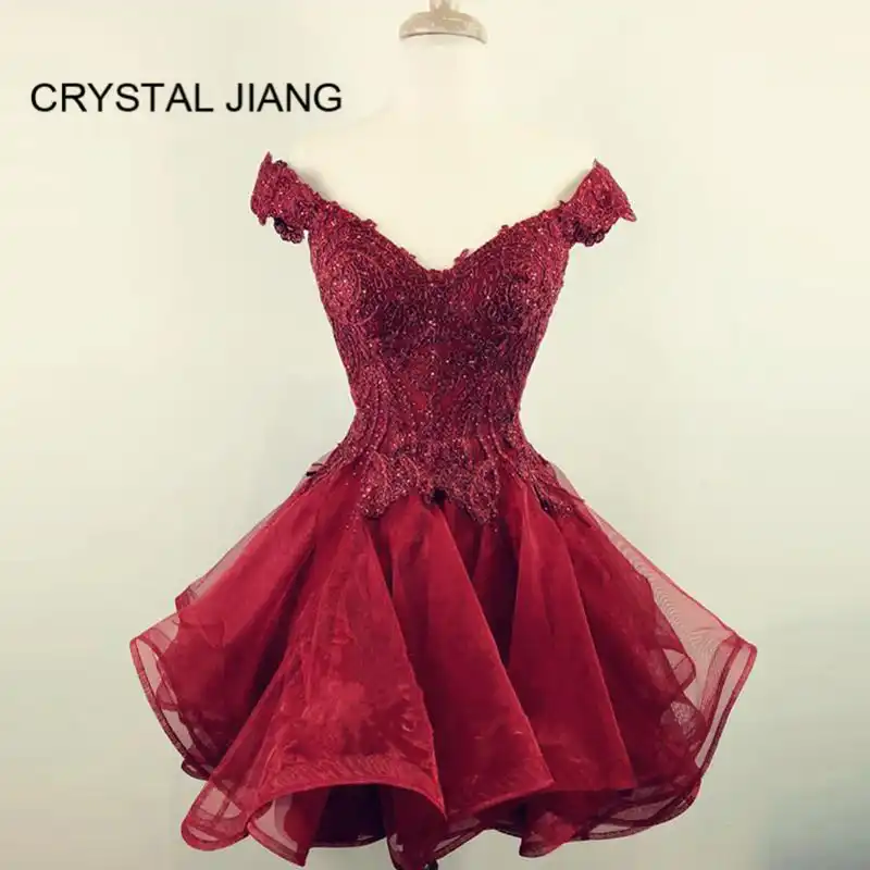 deep red cocktail dress
