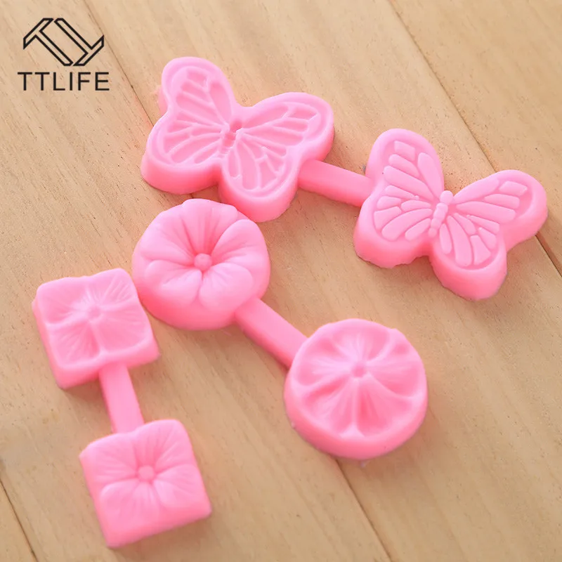 

TTLIFE Round/Square Four/Five Petal Flower Silicone Mold Fondant Cake Pastry Decorating DIY Tools Dessert Chocolate Baking Mould