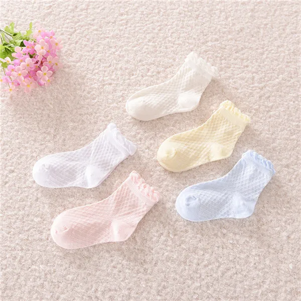 Милые детские кружевные сетчатые тонкие мягкие хлопковые носки на лето для маленьких девочек и мальчиков, b1tws0034