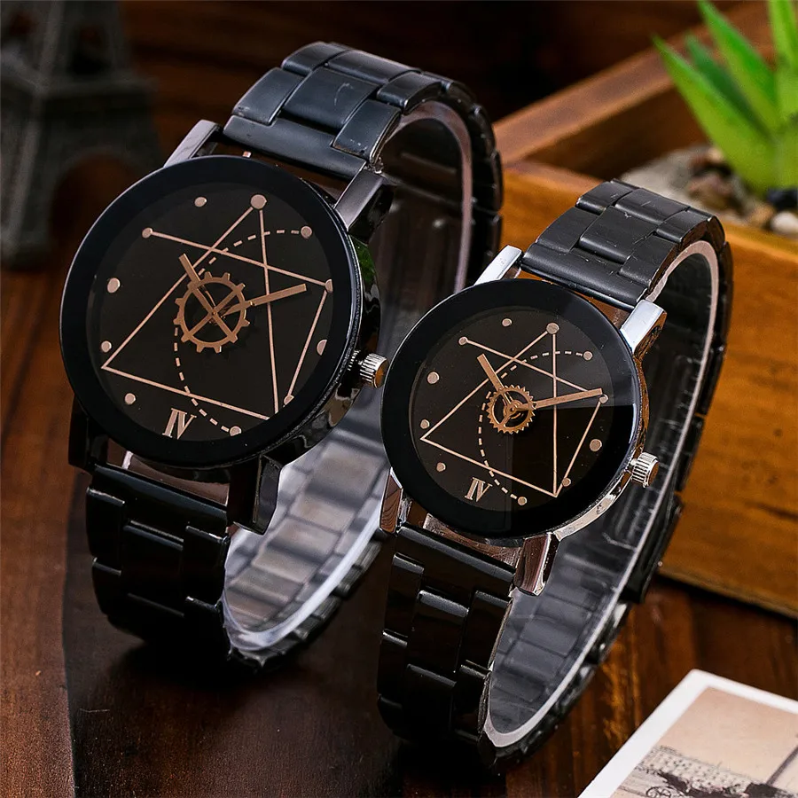 

Watch Women Fashion Geometric Designs Stainless Steel Men Wristwatch Casual Analog Quartz Watch Relogio Feminino Clock 1994