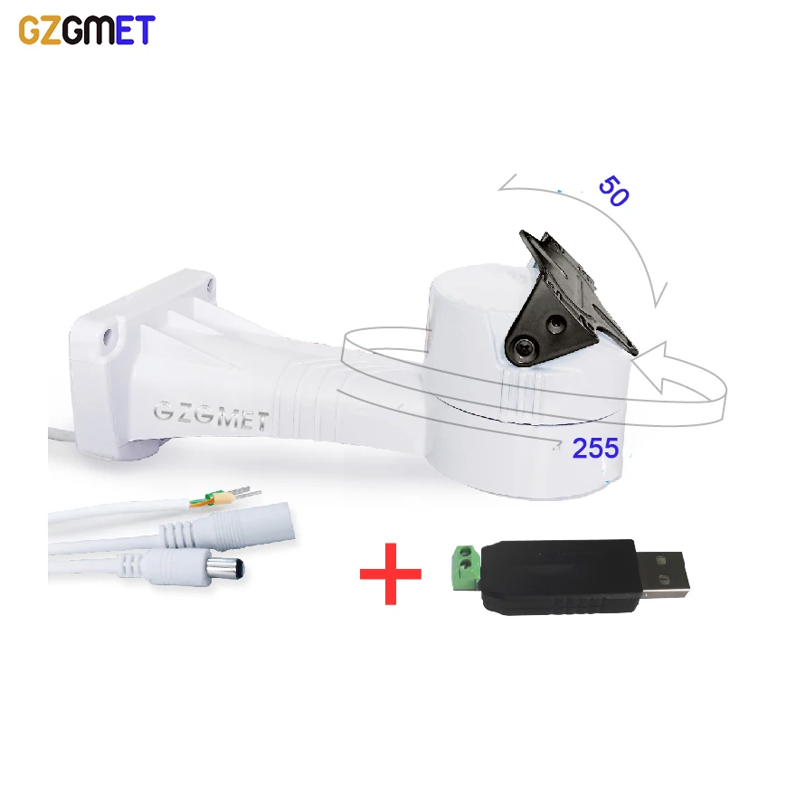 GZGMET DC 12V White RS485 CCTV Camera Rotating Bracket Automatic IP Camera NVR Pan Tilt Camera