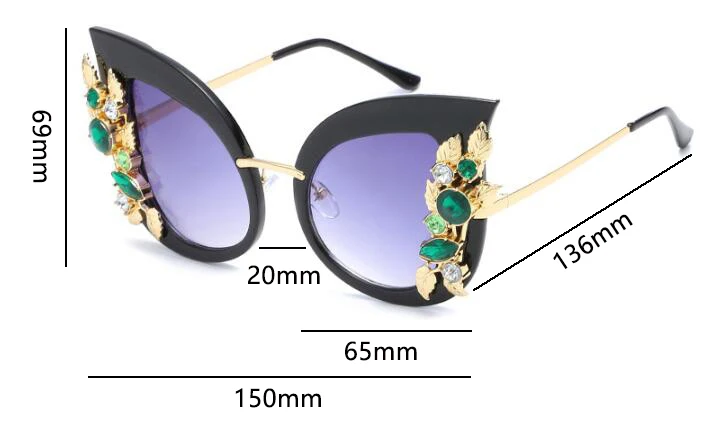 Новинка, Модные Зеленые солнцезащитные очки с бриллиантами, женские дизайнерские брендовые роскошные солнцезащитные очки кошачий глаз, прозрачная оправа, винтажные оттенки 0067
