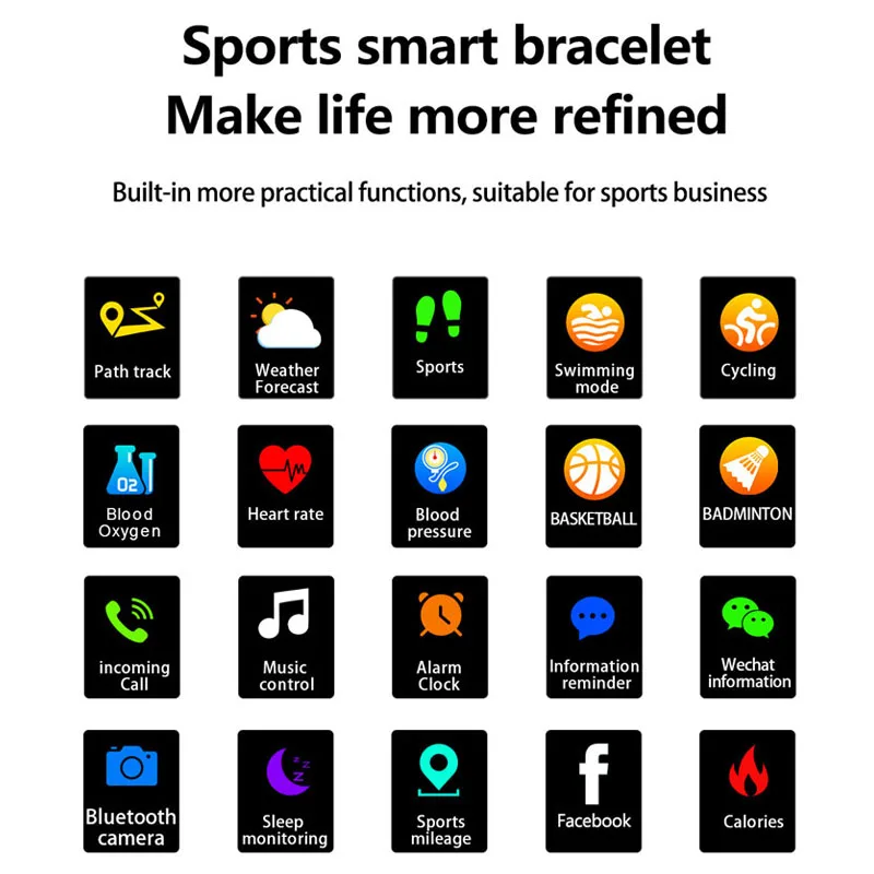 New Reloj Mujer Color Screen Smart Bracelet Couple Health Monitoring Smart Watch Men GPS Sports Watch Woman Waterproof Clock Top