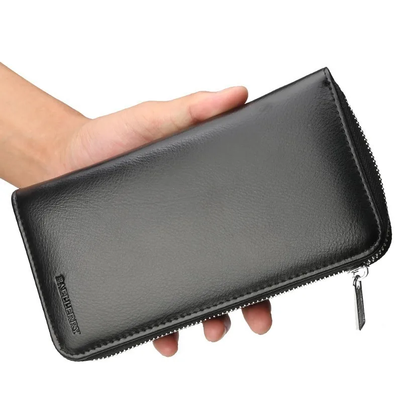 Длинный кошелек из воловьей кожи с технологией RFID для женщин бумажники паспорта