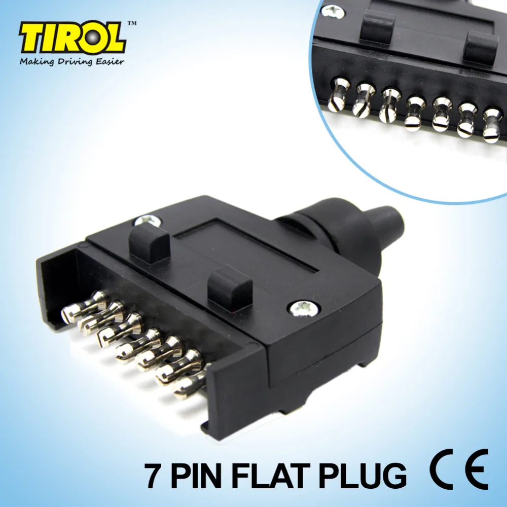 TIROL T21228b Новый 7 контактный плоский трейлер Разъем света 12V способ Мужской прицеп
