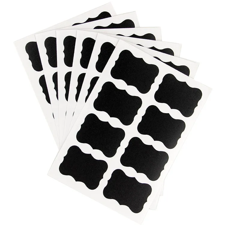 

48pcs/Lot 49*34mm Black Chalk Pen Chalkboard Sticker Home Kitchen Bar Bottle Cup Label Tags DIY Planner Album Adhesive Stickers