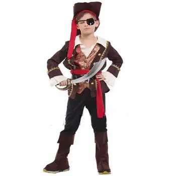 

Halloween Children's Costumes Performance Clothing One-Eyed Pirate Captain Princes Sailor Cosplay