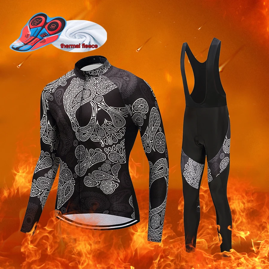 

2019 cycling clothing men winter thermal fleece jersey set mtb bicycle pro triathlon suit road bike clothes kit uniform skinsuit