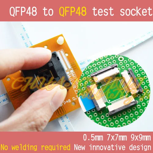 No welding QFP48 to QFP48 test socket TQFP48 LQFP48 48 Pitch=0.5mm Size=7x7mm 9x9mm