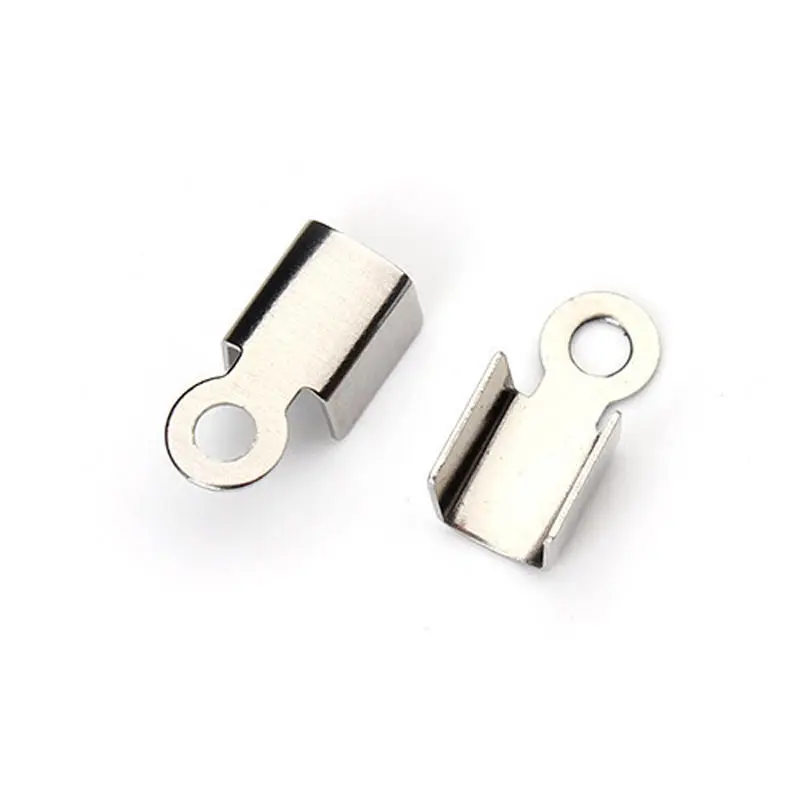 Buy 100Pcs/lot Silver Stainless Steel Cord Crimp End