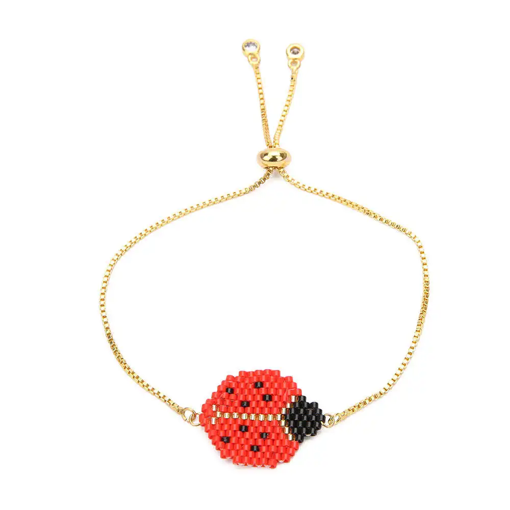 

Go2boho MIYUKI Bracelet ladybug Insect Bracelets For Women Pulseras Child Jewelry Friendship Delica Beads Handmade Woven Gift