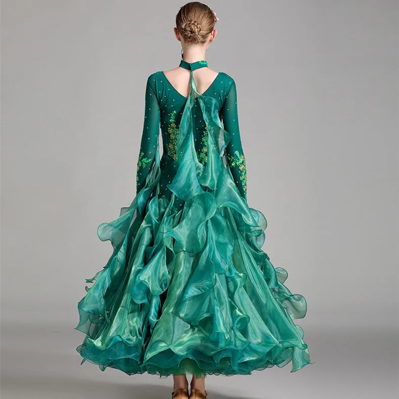 Woman Ballroom Dancing Dress Modern Waltz Tango Dance Dress Standard Ballroom Competition Costume