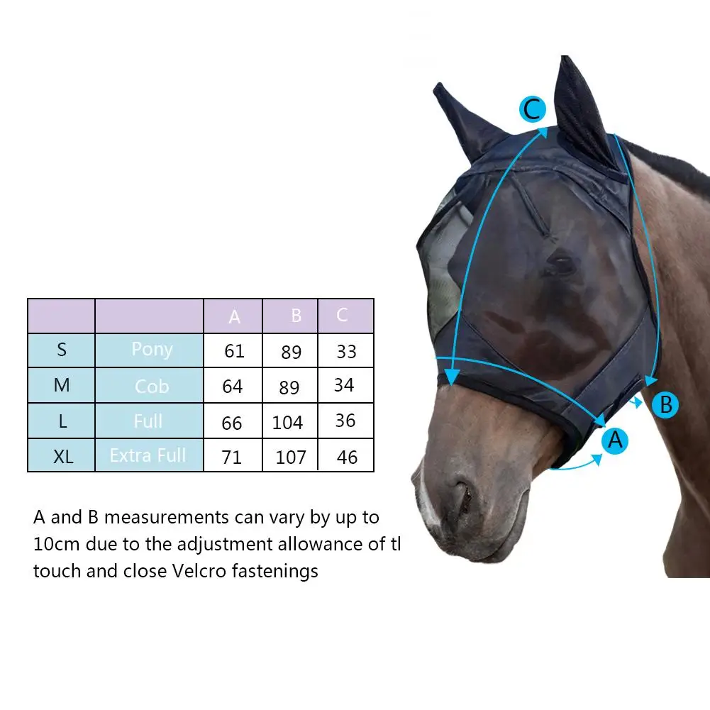 Товары для домашних животных Лошадь Съемная Сетчатая Маска с носовой крышкой лошадь муха маска лошадь полная маска для лица-москитная с молнией
