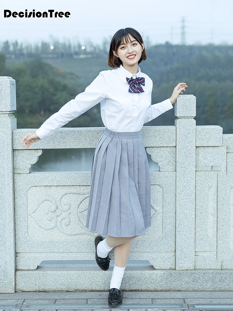 2019 new girls jk sailor school uniform long pleated skirts below the
