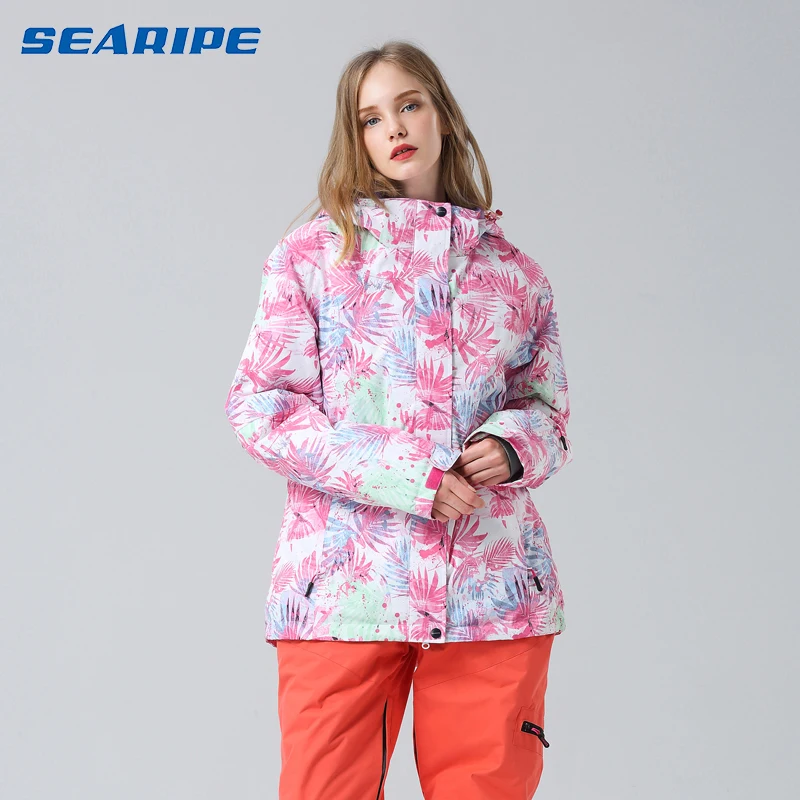 SEARIPE Dot стильная женская лыжная куртка лыжная Сноубордическая куртка ветрозащитная водонепроницаемая верхняя спортивная одежда супер теплая утепленная куртка