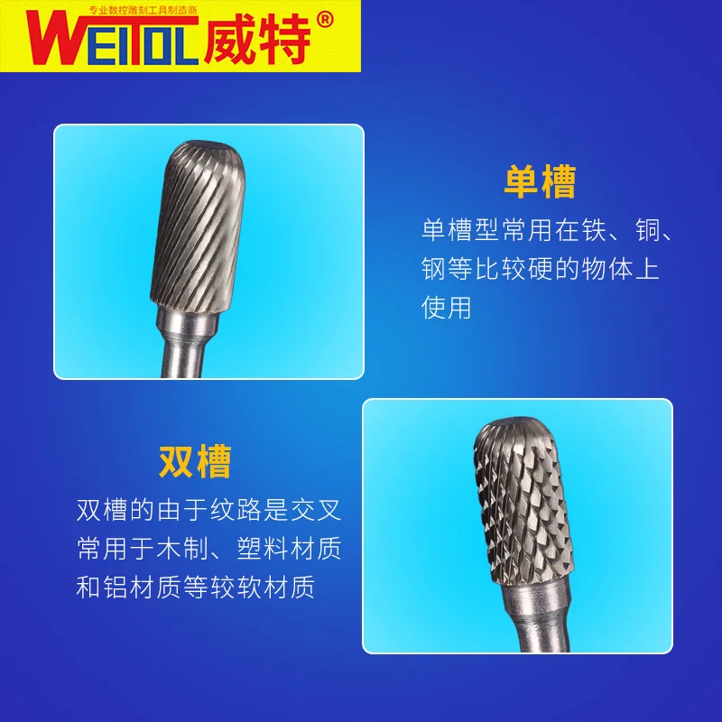 WeiTol тип W 1/4 &quot6 мм вольфрамовый Карбид Заусенцы Роторный резак набор напильников