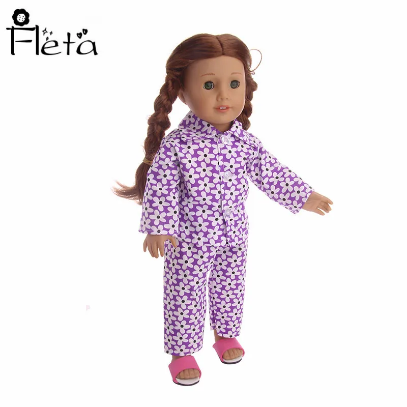 Floral Pajamas for 18 inch American Girl Dolls