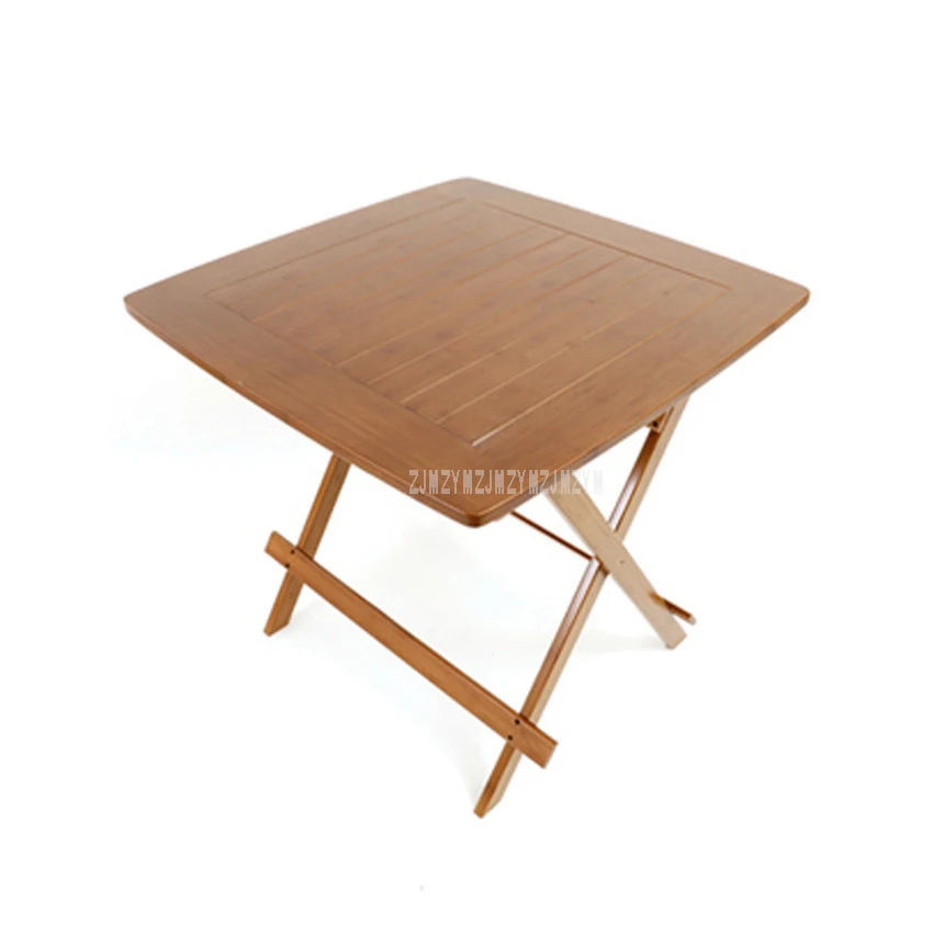 Chinese Bamboo Furniture Dining Table Square 80cm Outdoor/Indoor Garden Table Legs Foldable Folding Dining Table Bamboo Wood