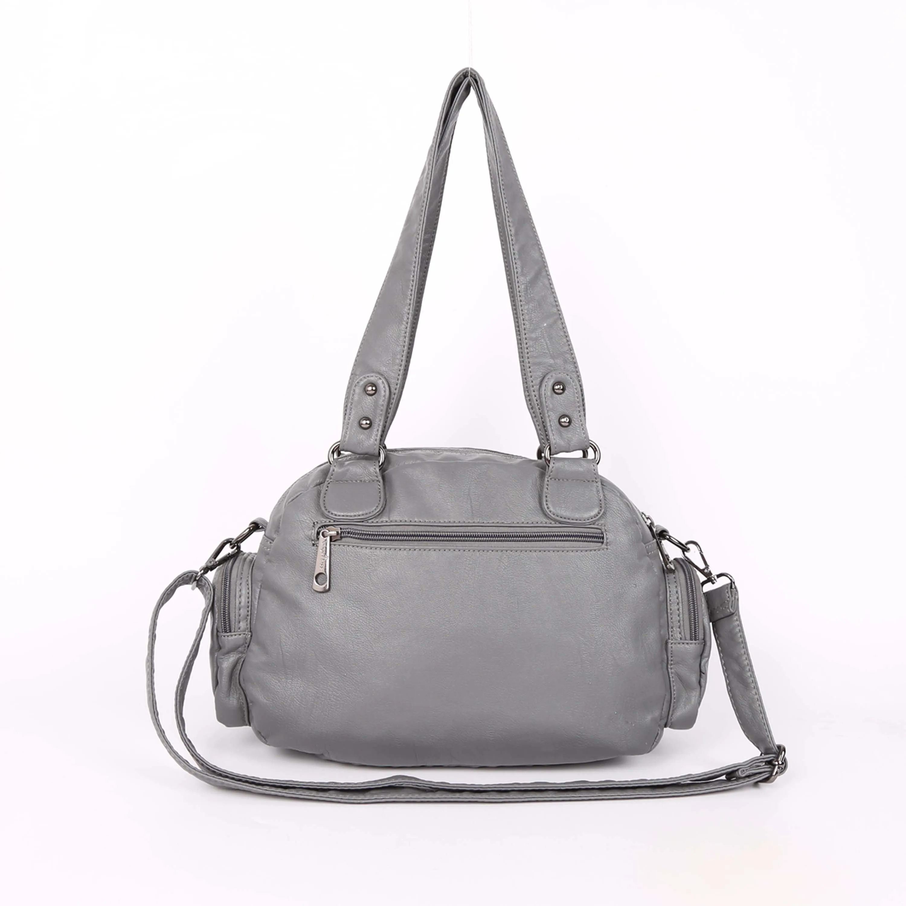 Hot Selling Large Double Zipper Multi Pocket Shoulder Bags Washed PU Leather Purses Tote Bags Women Handbags for Ladies Hot Selling Large Double Zipper Multi Pocket Shoulder Bags Washed PU Leather Purses Tote Bags Women Handbags for Ladies
