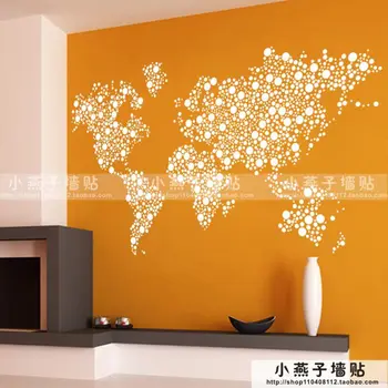 

World Map Wall Stickers Large New Design Coffee Shop Pattern Wall Decal Vinyl Poster Sticker World Map Decals