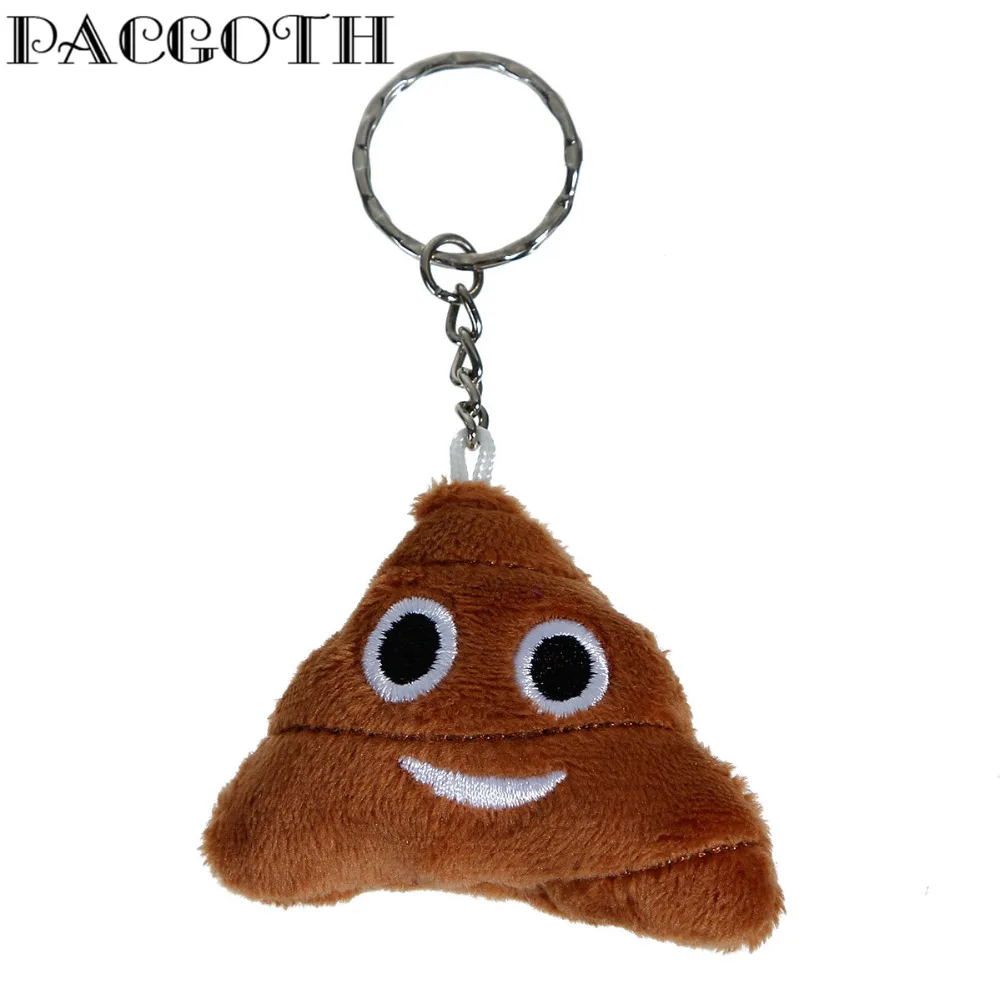 PACGOTH Bag Accessories PP Cotton Keychain & Keyring Silver Tone Brown