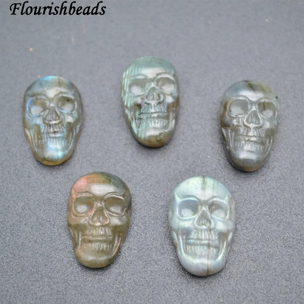 

Shiny Gem Natural Labradorite Skull Cabochon Fit Jewelry Making