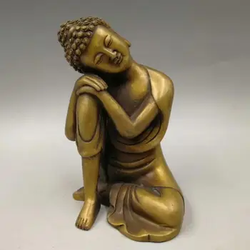 Chinese Fengshui Handmade Old Brass Copper Statue Sleeping Sakyamuni Buddha Chinese Fengshui Handmade Old Brass Copper Statue Sleeping Sakyamuni Buddha
