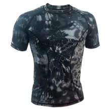 New Quick-drying Skin Python Camouflage T-shirt Men Women Outdoor Camouflage Short Sleeve Men Breathable Mesh T-shirt