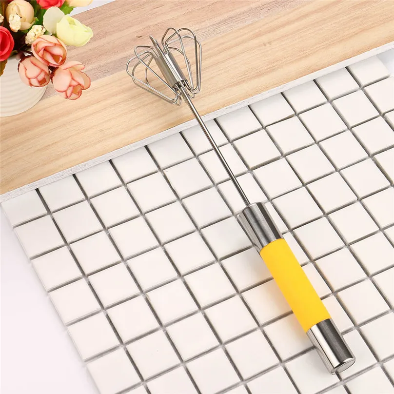 Stainless Steel Semi-Automatic Whisk Mixer Balloon Egg Milk Beater Cooking Tool Hand Rotating Cooking Egg Tool #3d11 (1)