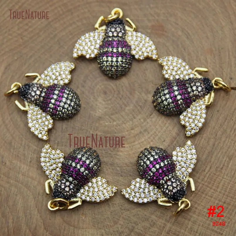 20171220-PM9251- Colours Zircon Micro Pave Bee Pendant Copper Pendant_2