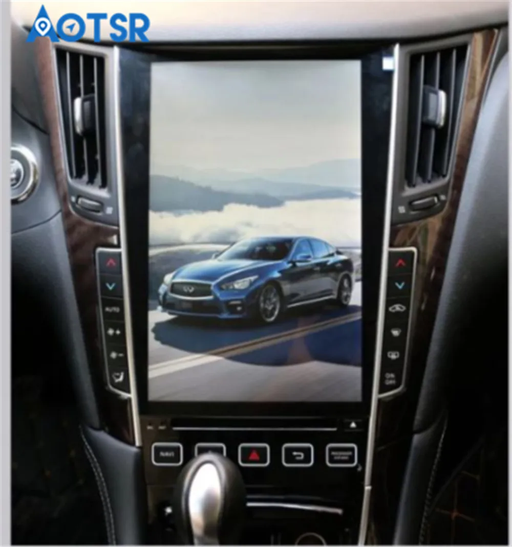 Sale tesla style vertical screen car gps audio player for Infiniti QX50 Q50LQ QX60 support mirror link 1080P android tape recorder 2