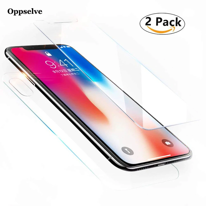 Oppselve Front Back Screen Protector For iPhone X 10 IX Tempered Glass Front Fil