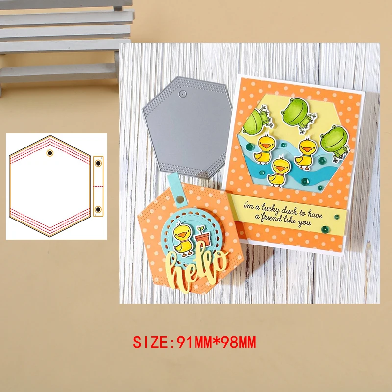

Stitched hexagon label Metal Cutting Dies Craft Album Dies Scrapbooking New 2019 Dies Cut Embossing Stencils Paper Cards Making