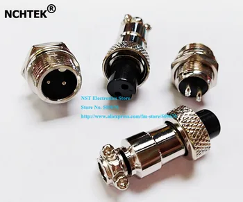 

NCHTEK XLR 2Pin Male & Female Audio Cable Connector Chassis Mount 12MM/Free Shipping/10Sets