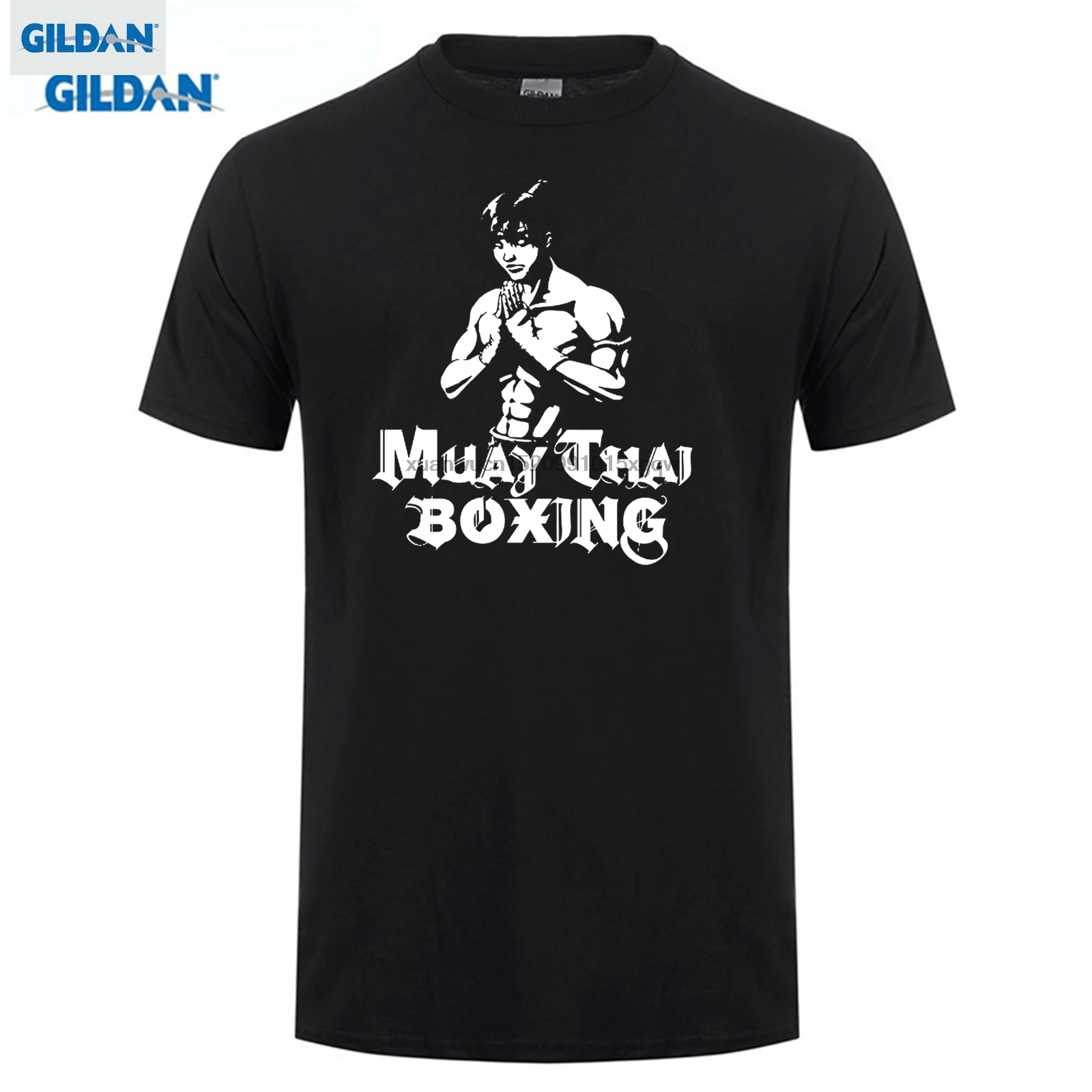 GILDAN модная футболка брендовая 100% хлопок облегающий Топ сплошной цвет муай тай