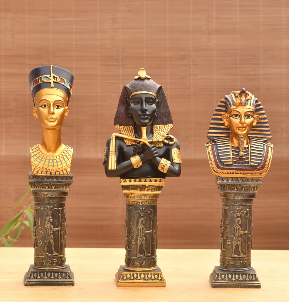 

Ancient Egyptian Pharaoh Avatar Decoration Home Figure Tankhamun King Living Room Hotel Decoration Exquisite Resin Crafts